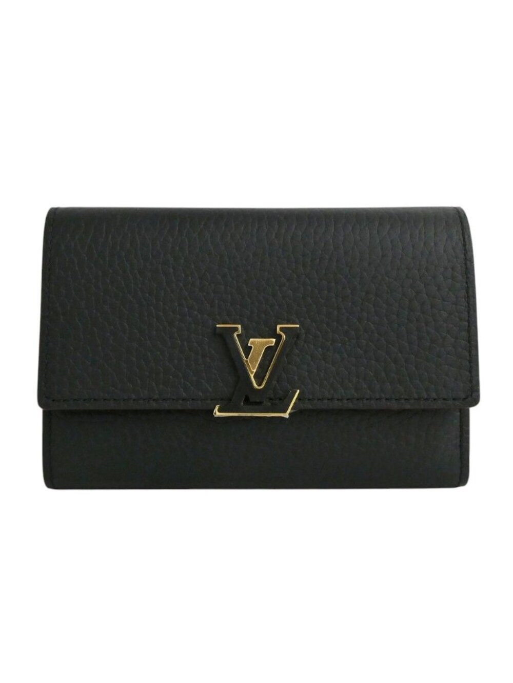 Louis Vuitton Portefeuille Capucines Compact Taurillon Leather Noir Hot Pink